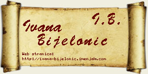 Ivana Bijelonić vizit kartica